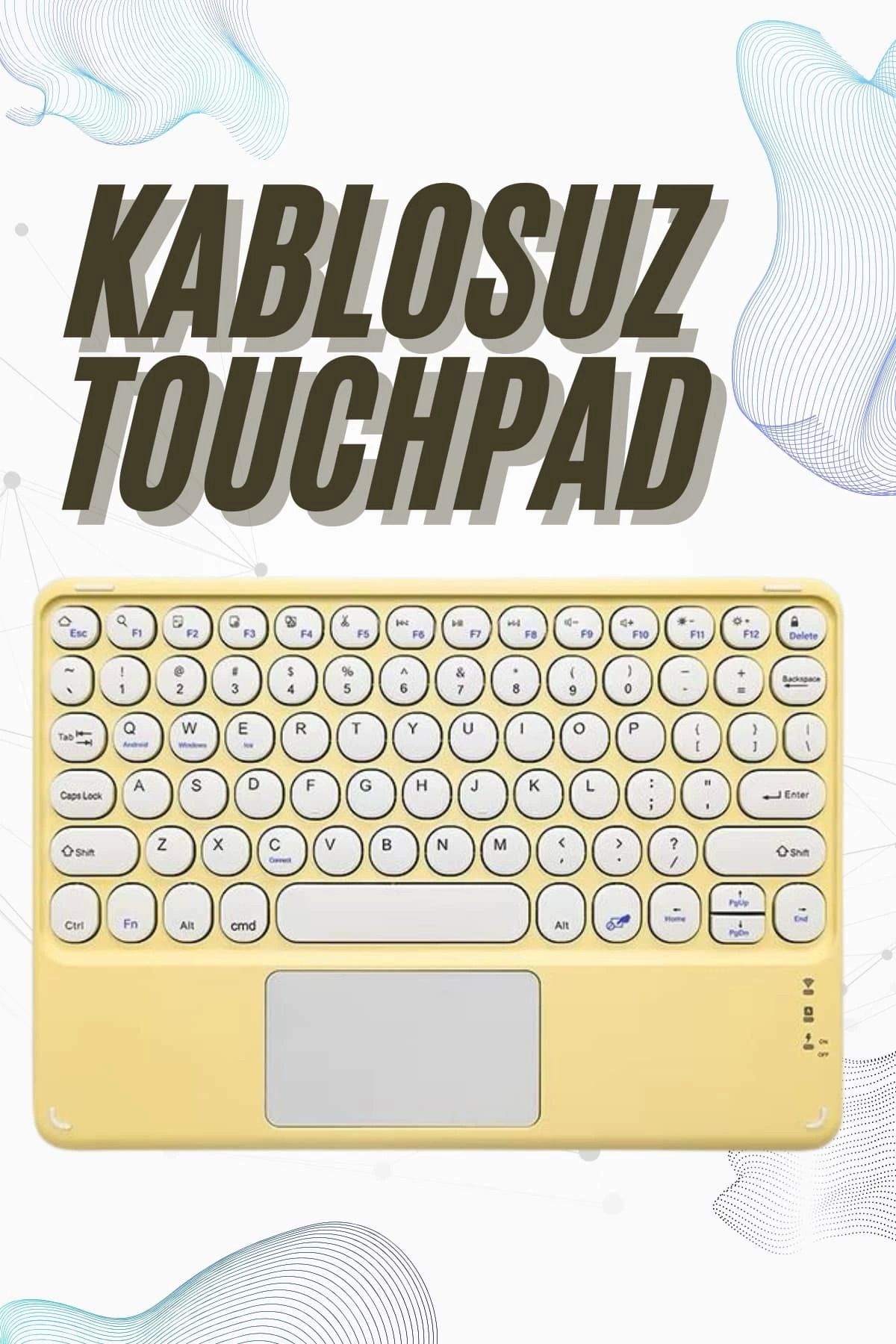 Modafiks Bluetooth Touchpad Klavye 10.9 inch Kablosuz Wifi Q Klavye Slim