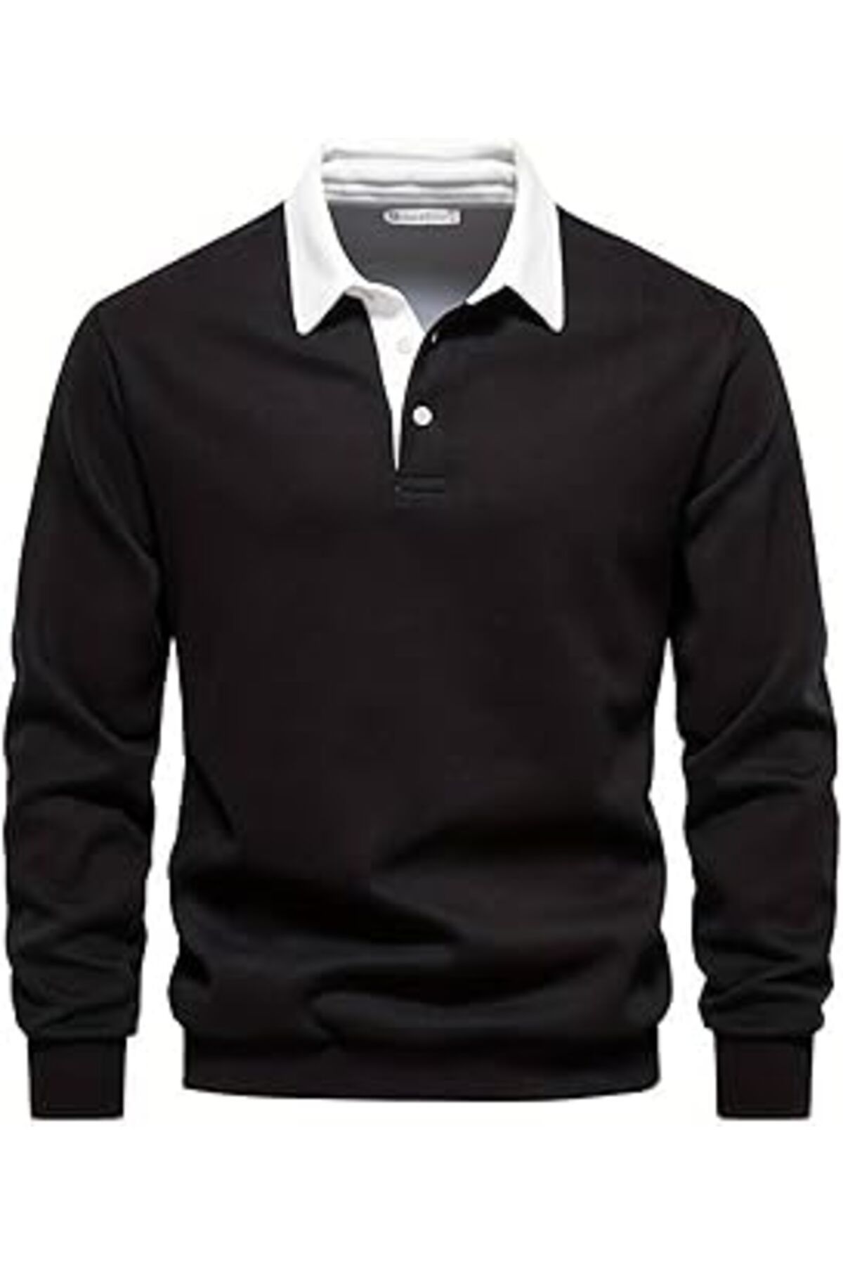 Karachil Ghassy Co. Erkek Retro Renk Bloklu Pamuklu Gömlek Yaka Sweatshirt