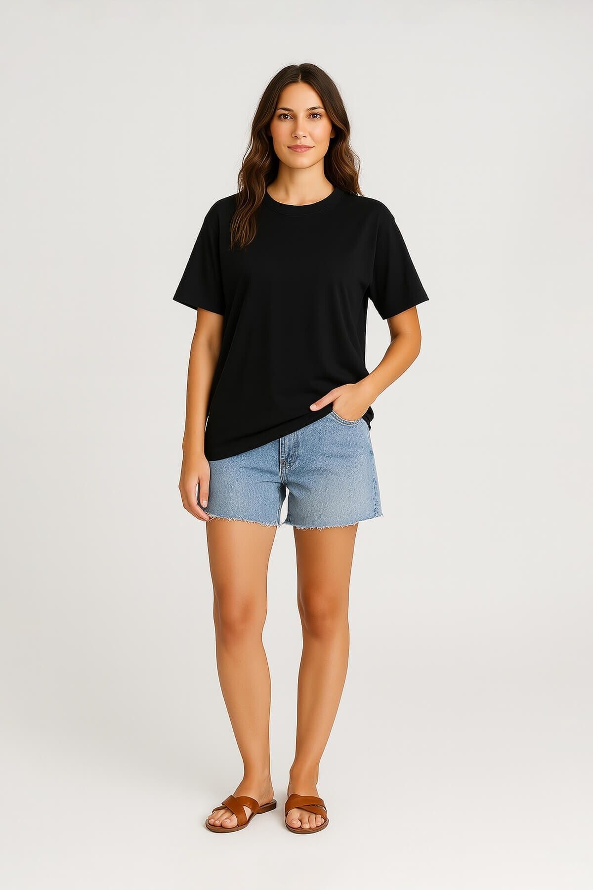 MARKAPIA WOMAN Kadın Bisiklet Yaka Oversize %100 Pamuk T-Shirt