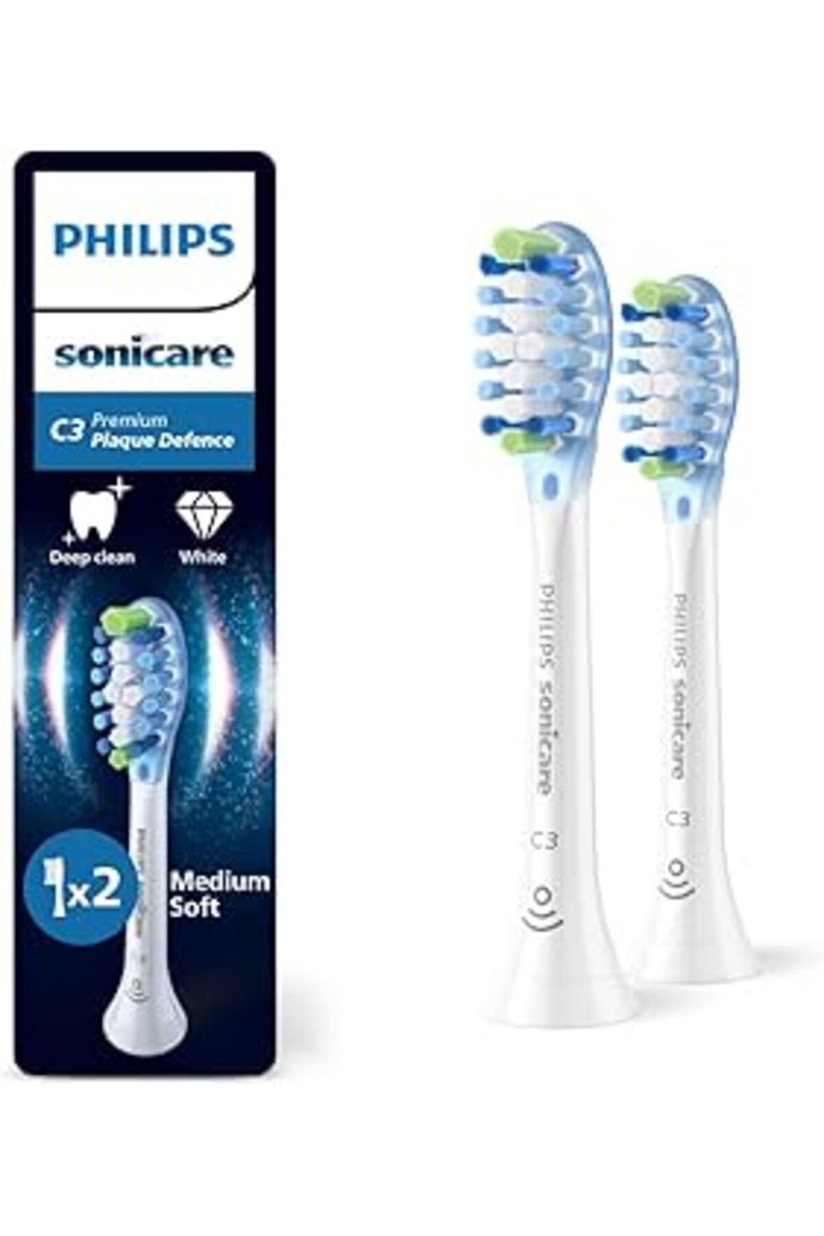 Pazarcan Sonicare Premium Plak Defans 2'Li Yedek Başlık Beyaz - Hx9042/87