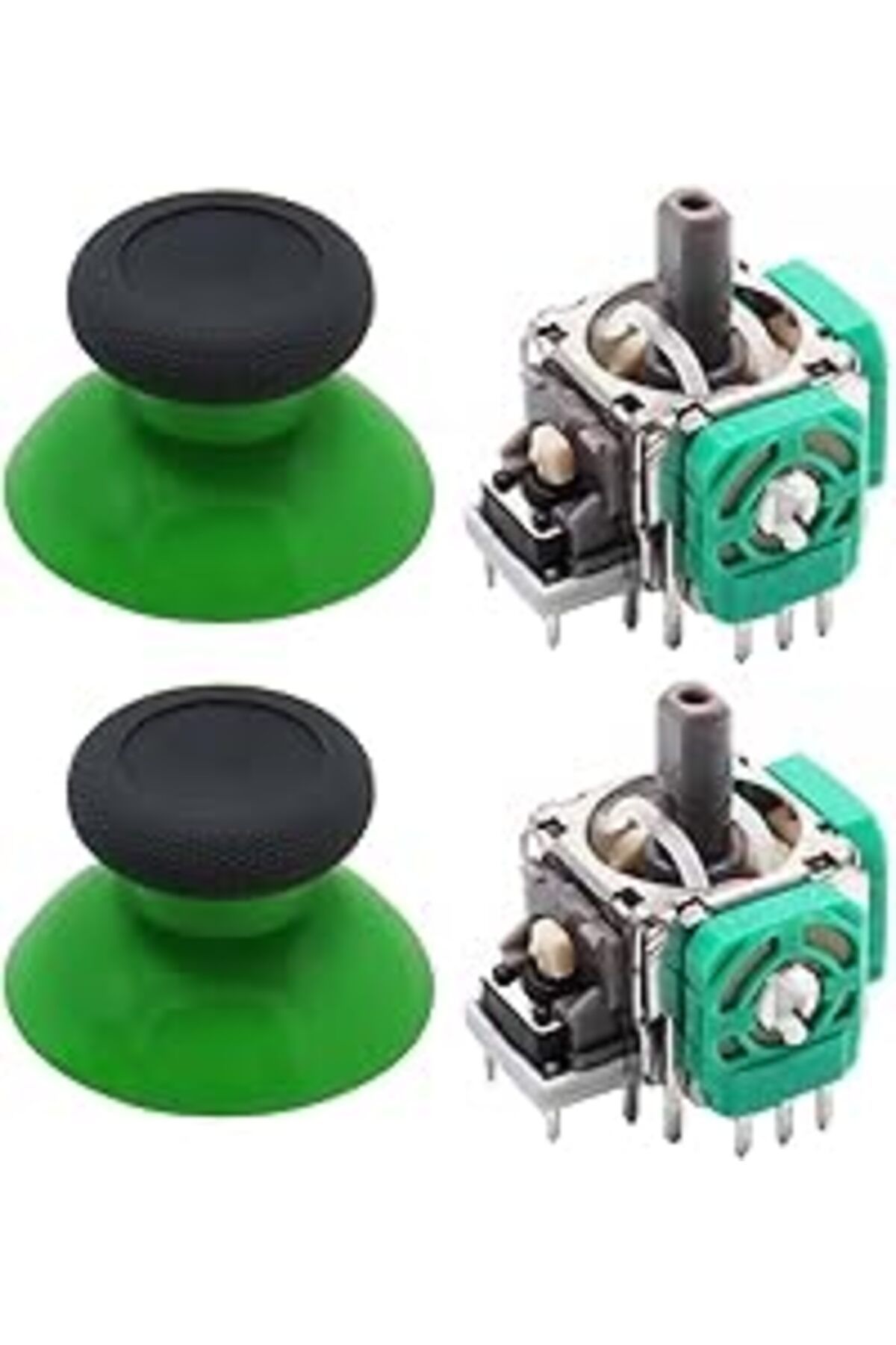 Pazarcan Xbox One Analog Motor Topuz Seti 2+2 One - One S/X - Series S/X Uyumlu Siyah Yeşil