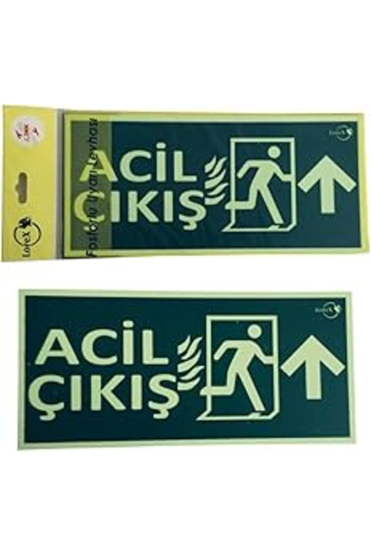 Karachil Lorex Lr-Fu AciL-Çikiş Yazılı Yukarı Ok Yön Gösteren Fosforlu Yön Levhası (1)