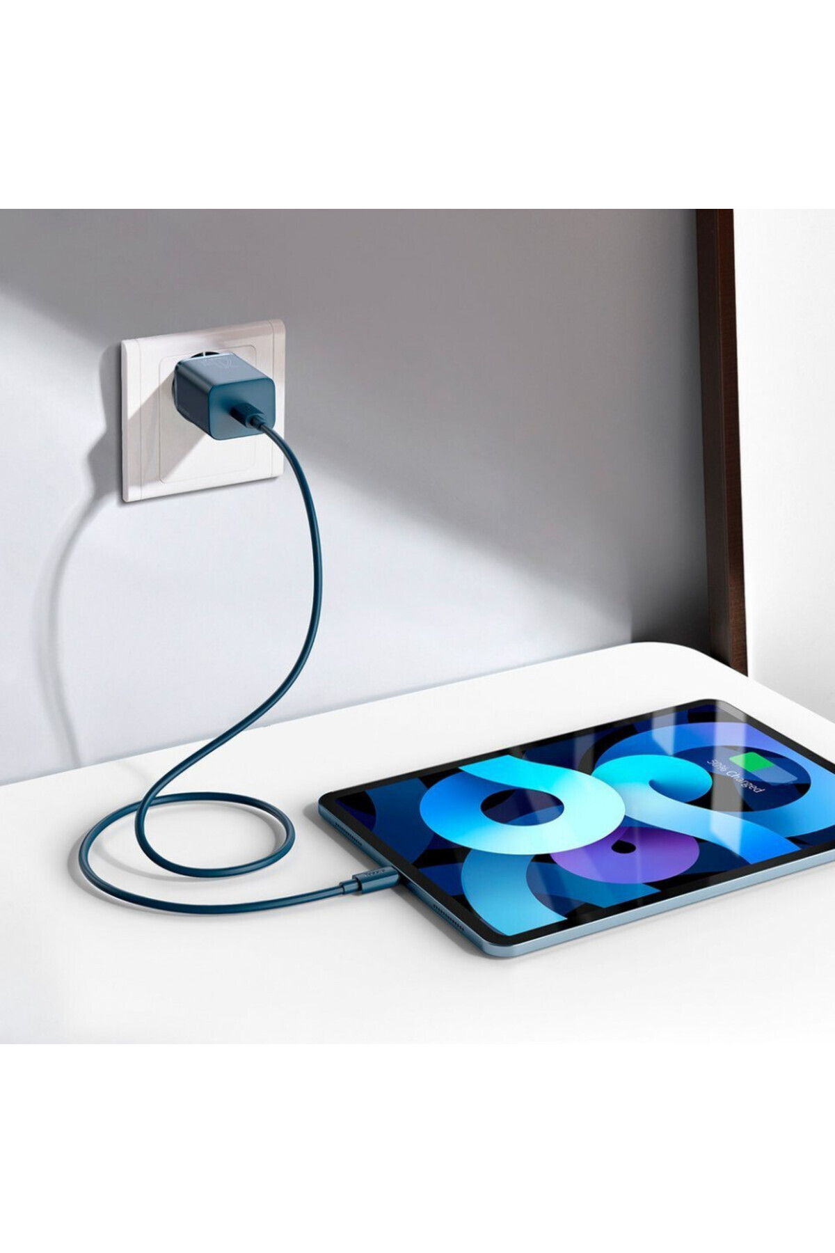 Baseus-Super Si wall charger with Type-C to Lightning cable, PD, 20W, (TZCCSUP-B03) - Blue 2