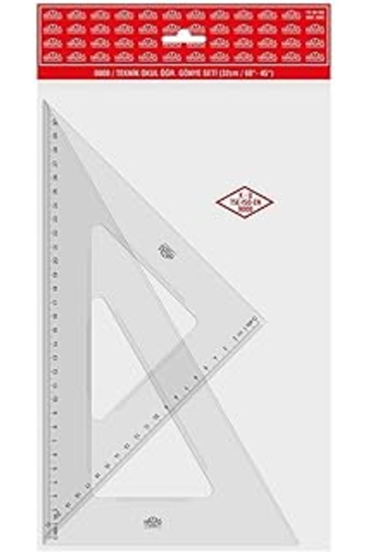 Pazarcan Hatas Teknik Okul Öğrenci Gönye Seti Büyük Boy (32 Cm) 30-60-90 Ve 45-45-90