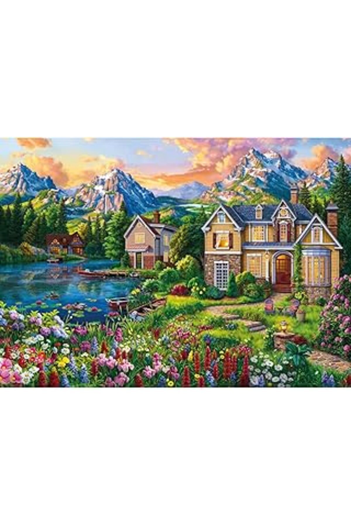 Pazarcan 22522 Cozy House By The Lake 2000 Parça Puzzle -Ks Puzzle