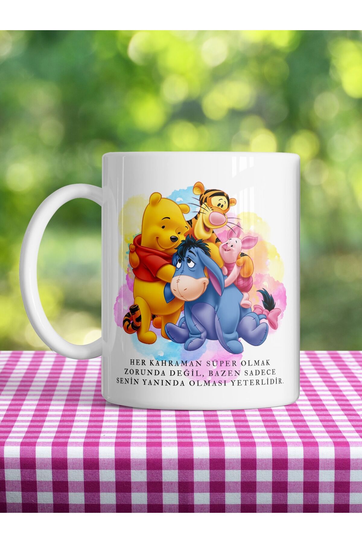 kuphane Gerçek Dostluk Winnie ve Arkadaşları Baskılı Renkli Kupa