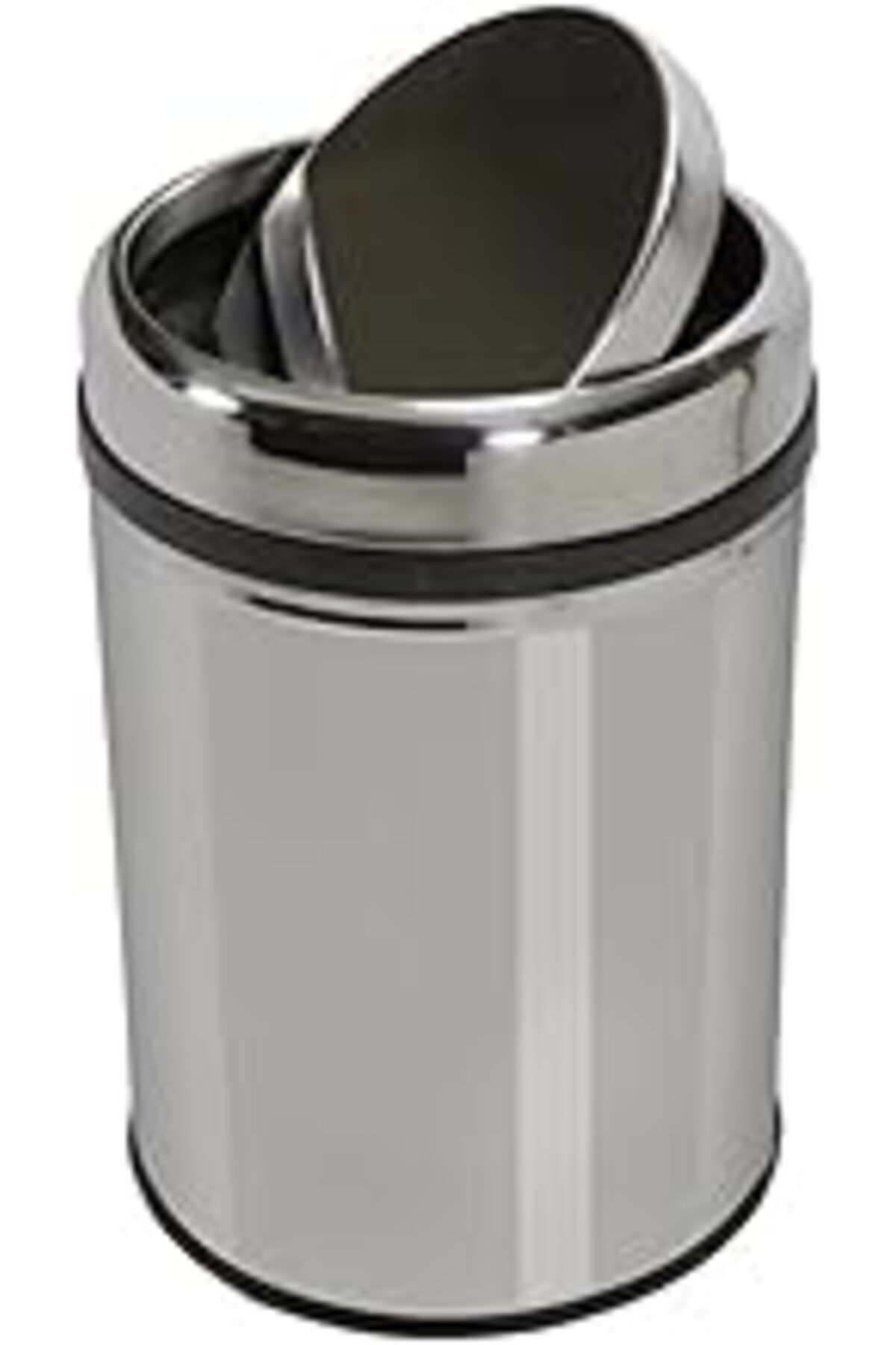 Qedii Vinoks Premium Serisi Pratik Döner Kapaklı 20 Litre Mutfak/Banyo Çöp Kovası Paslanmaz Krom