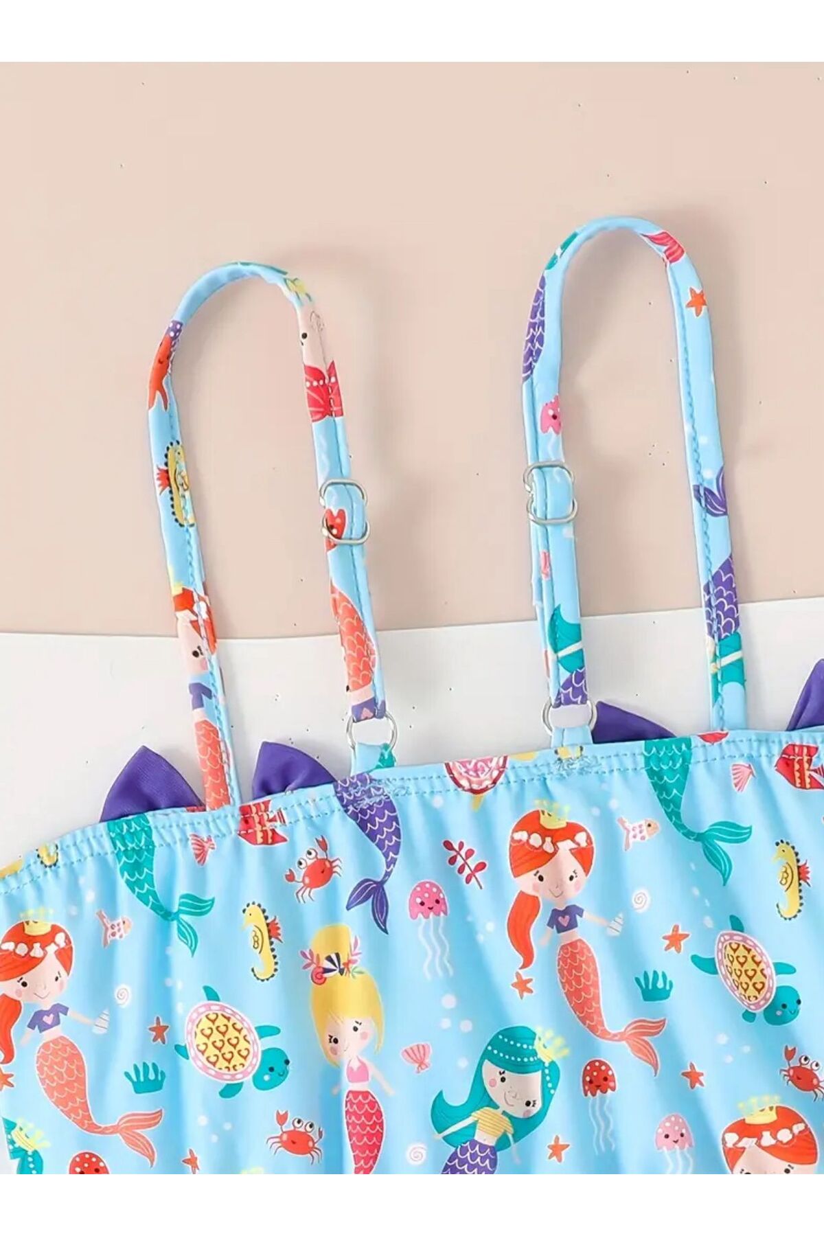 3b kids deniz kızı bebek mayo bikini takımı şapkalı korumalı fotoğrafı 4 (önizleme)
