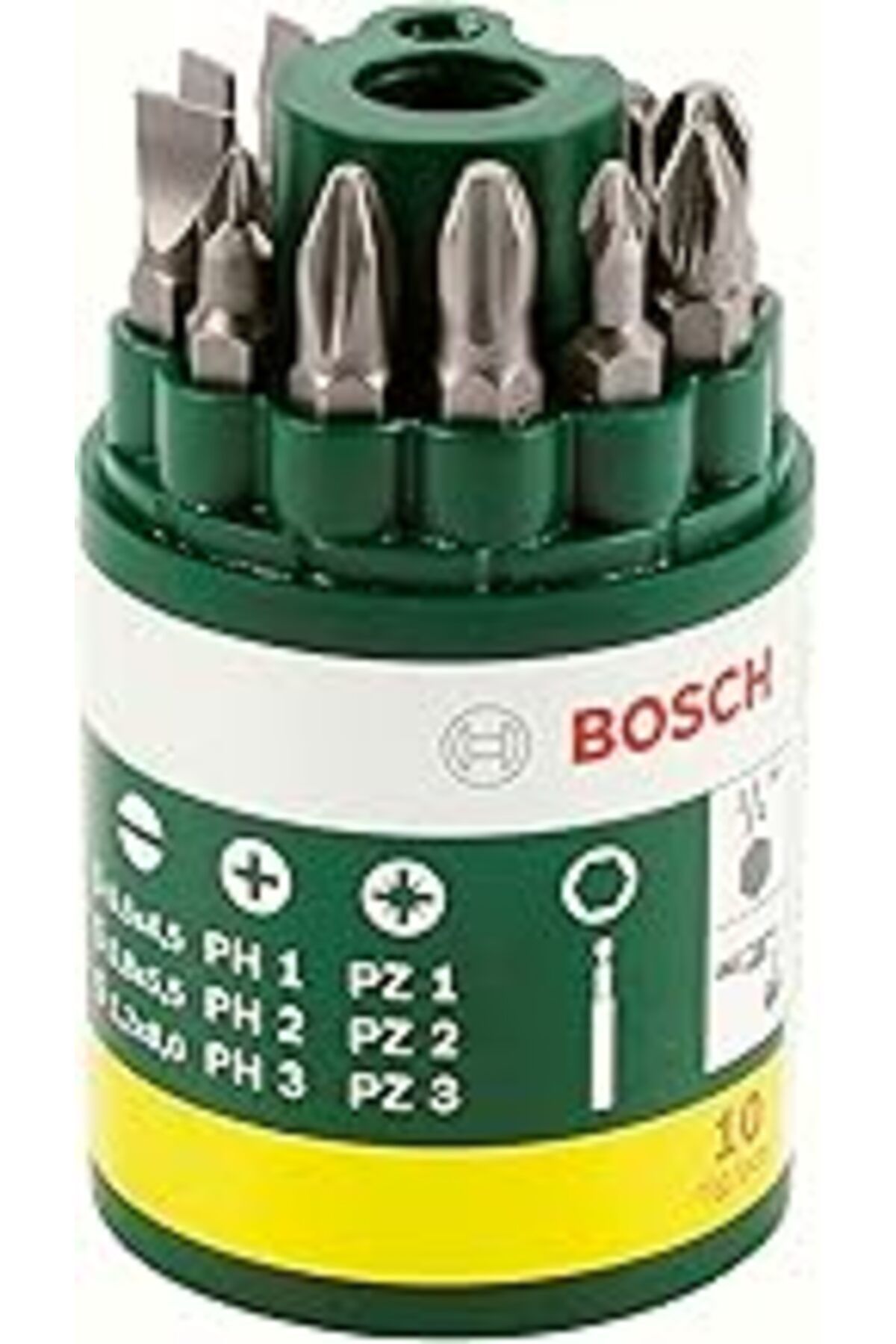 Karachil Bosch Professional Accessories Vidalama Ucu Seti, Yeşil, 10 Adet