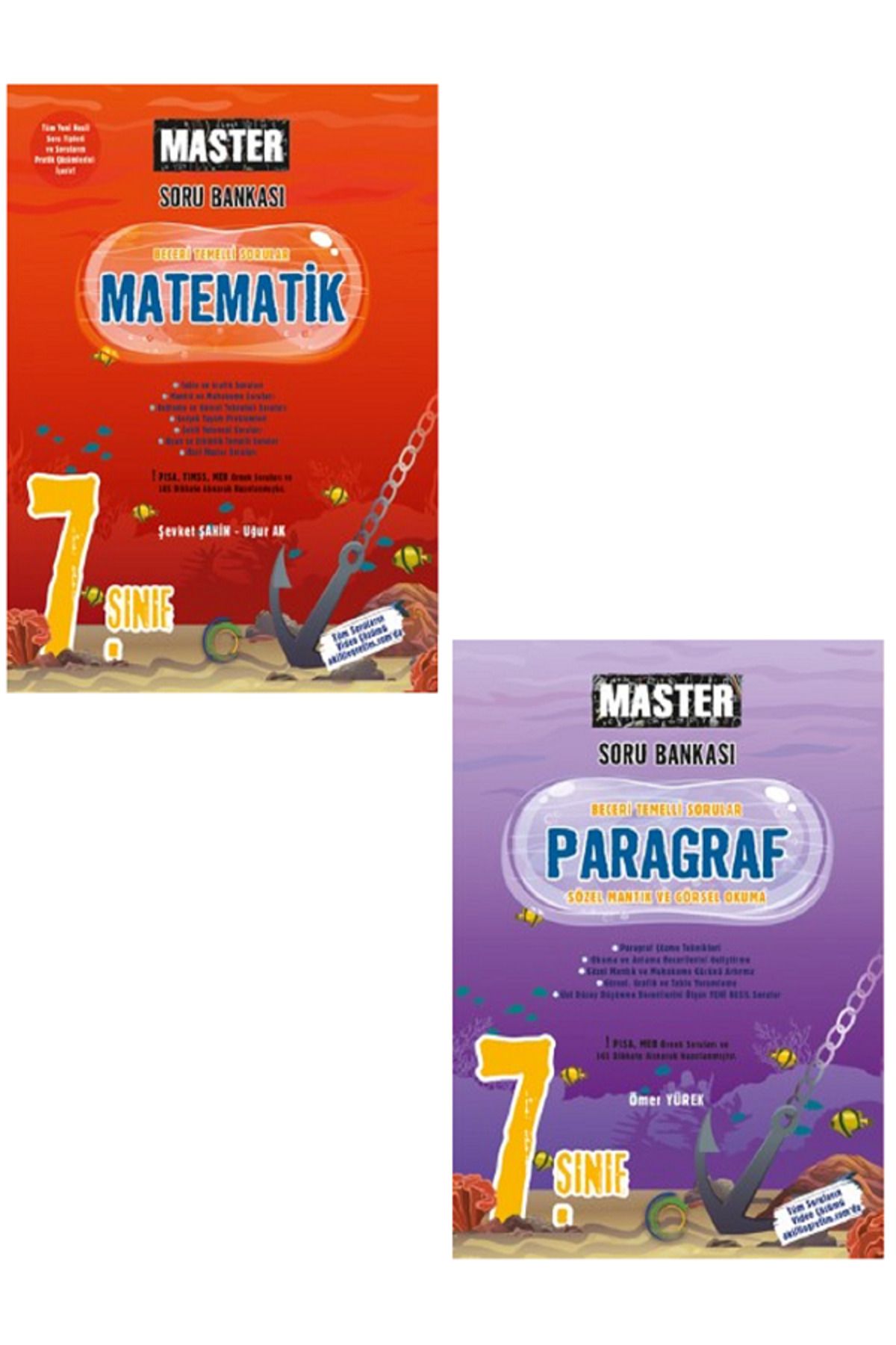 Evrensel İletişim Yayınları 7.Sınıf Okyanus Master Matematik + Paragraf Soru Bankası / Beceri Temelli Sorular / 2 KİTAP