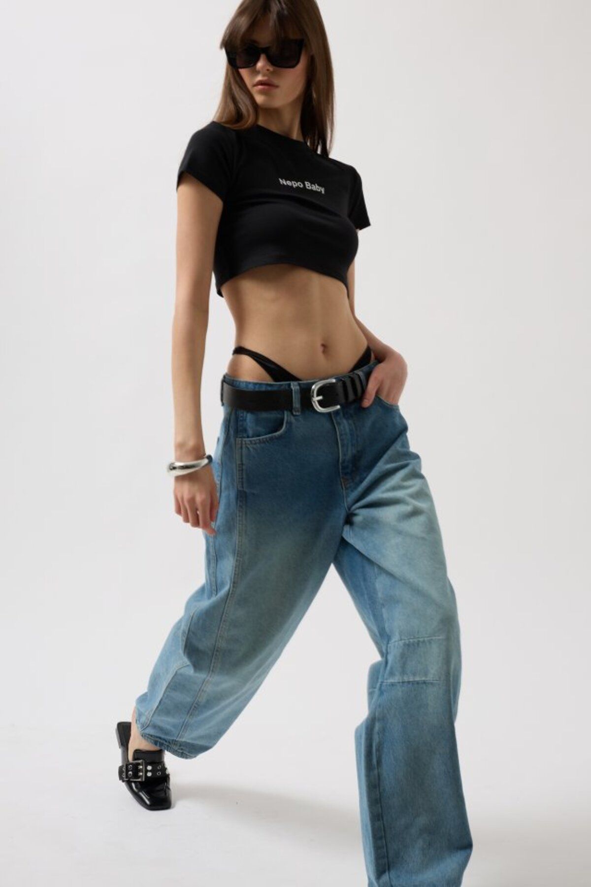 hepimiz alalım Dikiş Detay Wide Leg Jean