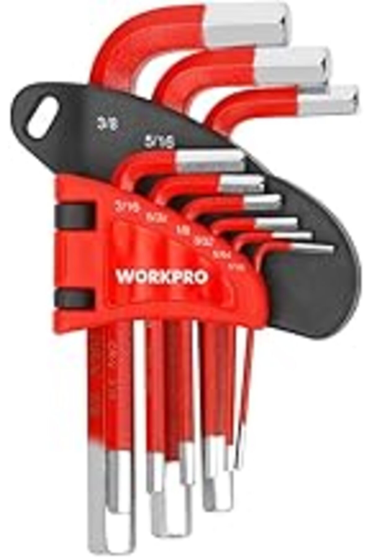 TBSProjects Workpro Wp222016 9 Parça Kısa Boy Cr-V İnç Profesyonel Allen Anahtar Takımı