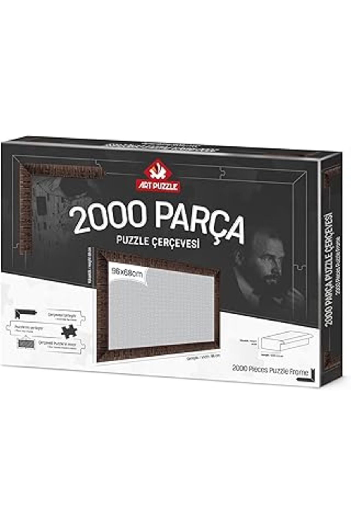 Pazarcan Art Puzzle Kahverengi 2000 Parça Demonte Puzzle Çerçevesi