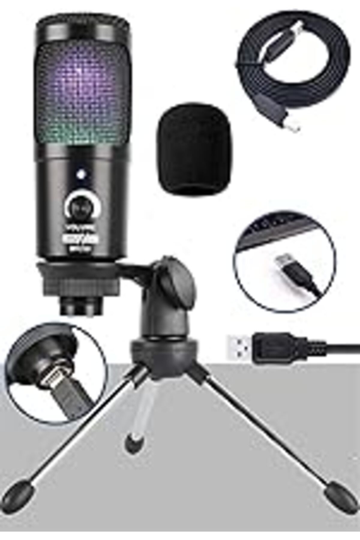 Karachil Lastvoice Bm350 Rgb Usb Oyuncu Ve Yayıncı Mikrofonu (Kayıt Gaming Tiktok Twitch Canlı Yayın Discord