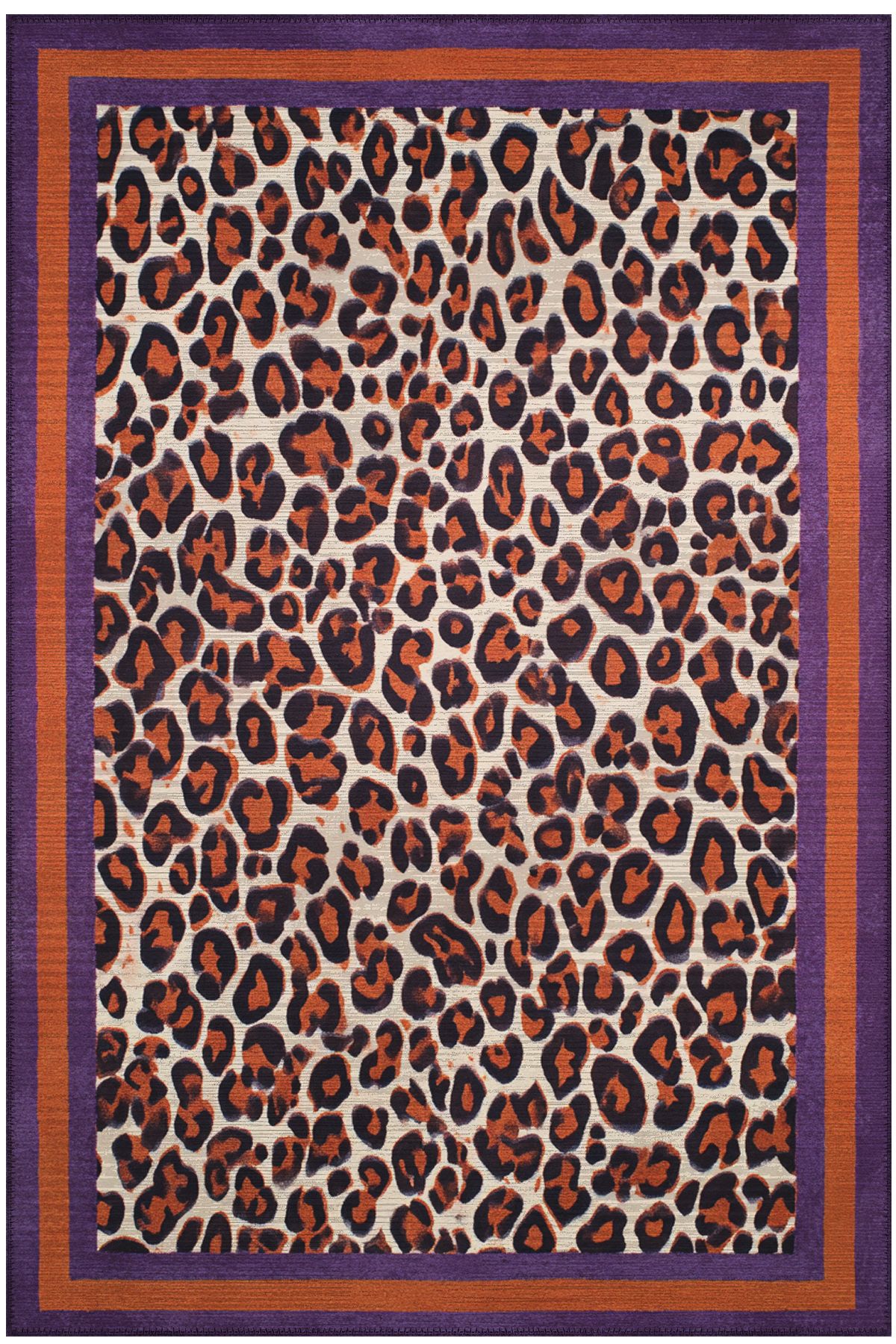 ArtEra Halı Safari Leopar Halı Mor Turuncu Halı Modern Halı İnce Halı Tasarım Halı Salon Halısı Koridor Halısı