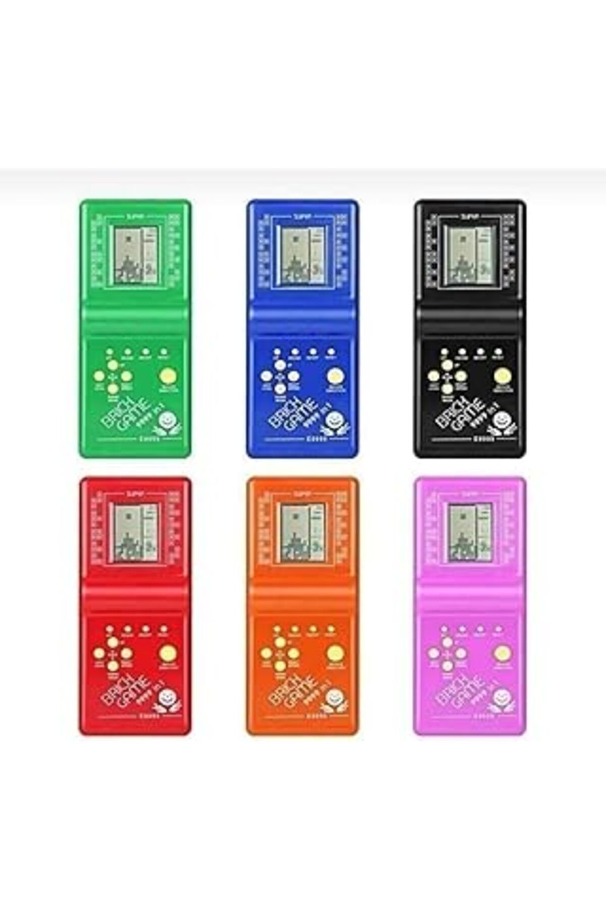 Qedii Bambapaw Gameboy El Konsolu Renkli Pilli Tetris Nostaljik Oyuncak Tetris Karışık Renk Pil