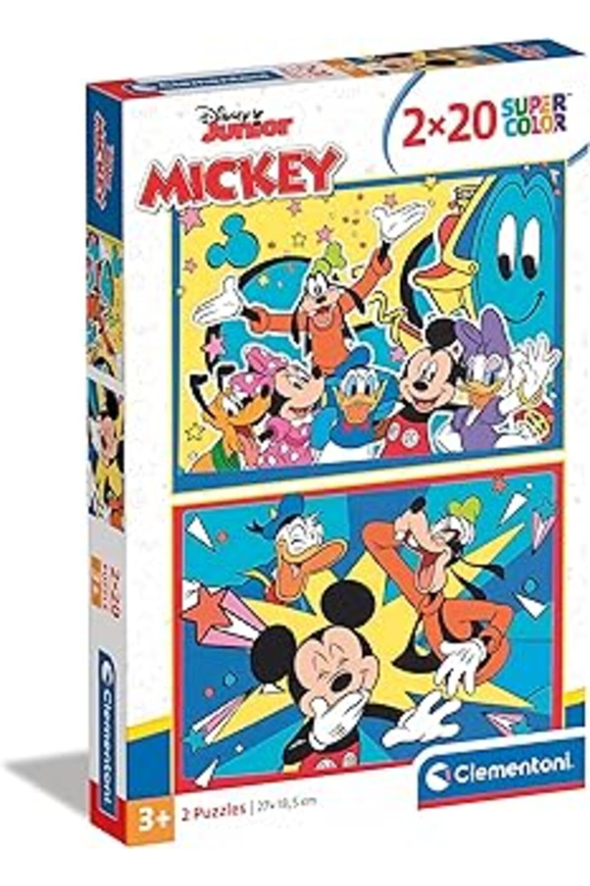 Pazarcan 24791 Supercolor Mickey-2 20 Parça Yapboz, 3 Yaşından Büyük Çocuklar Için, İtalya'Da Üretilmiştir,