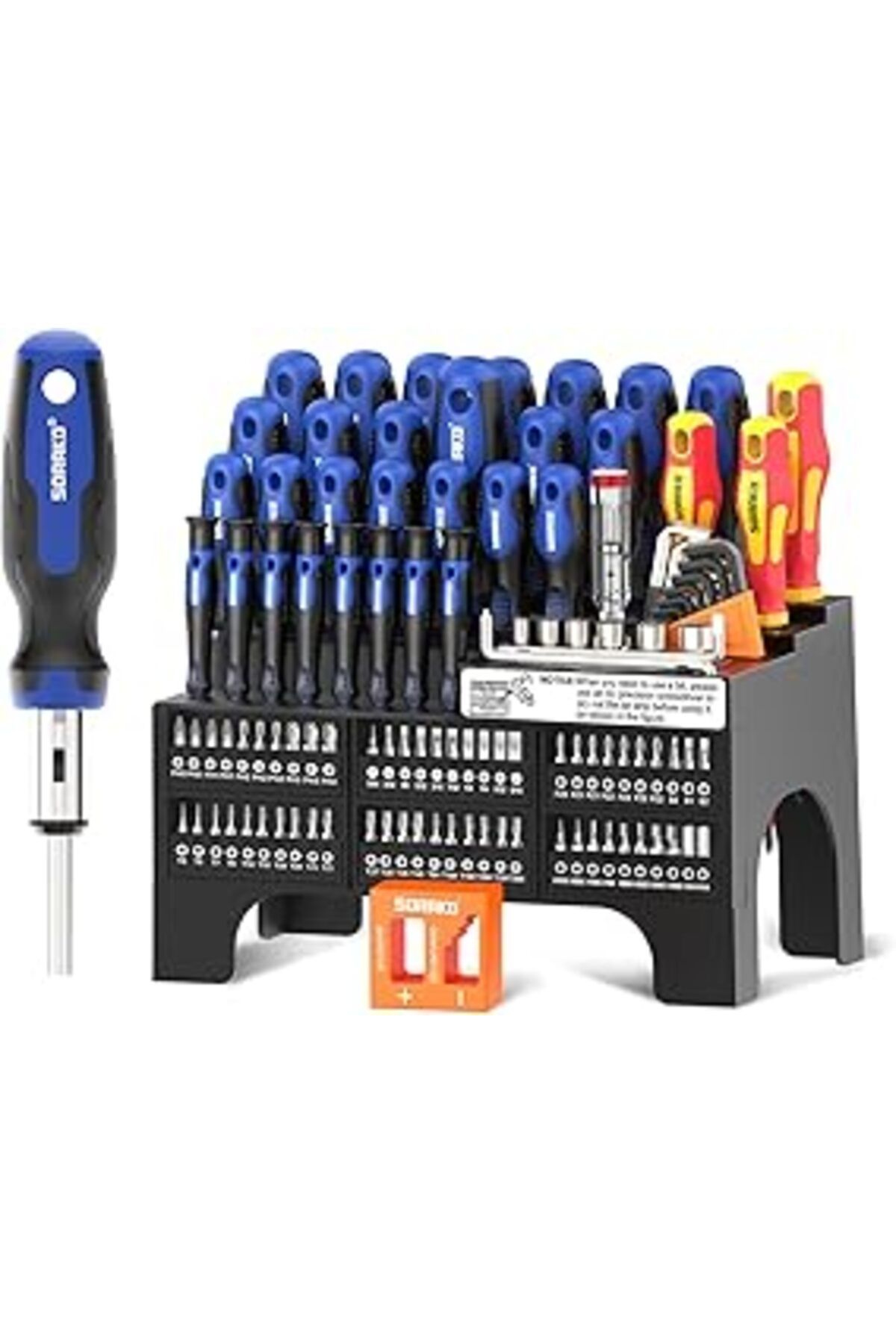 TBSProjects Sorako 118 Parça Mıknatıslı Tornavida Seti, Cırcırlı Tornavida, Uçlar, Hassas Tornavida, Yalıtımlı