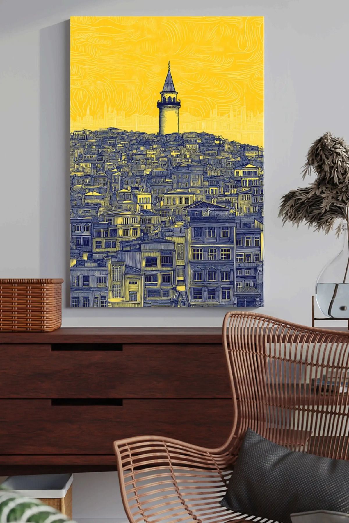 bds art sanatı evinize taşır Altın Gökyüzünde İstanbul Cam Tablo