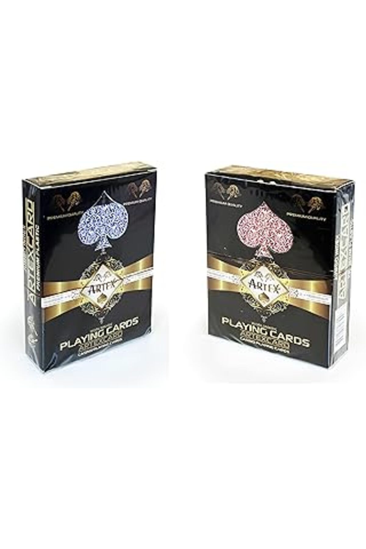 Qedii Artex Jumbo Boy Plastik Poker Oyun Kağıdı (CASİNO PLAYİNG CARDS) (KİRMİZİ-MAVİ)