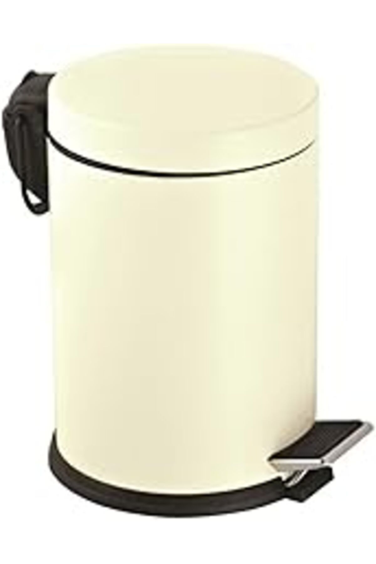 TBSProjects Vinoks Premium Serisi 5 Litre Hacimli Paslanmaz Banyo-Mutfak Pedallı Çöp Kovası Krem