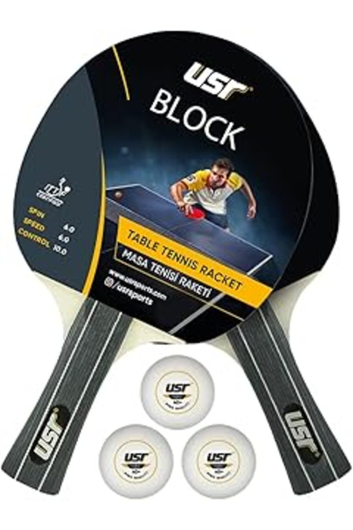 NETWORK ART Usr Block-Rb Masa Tenisi 2 Raket + 3 Top Set