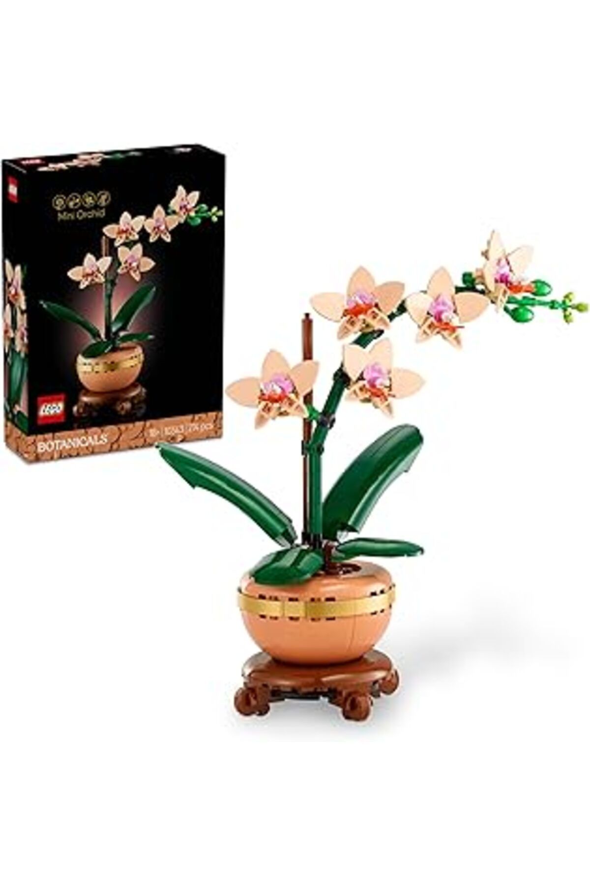 Mu Art Ahşap Lego Botanicals Mini Orkide 10343 – Açık Renkli Terakota Saksı Ve Ahşap Efektli Kaide Içeren Yetişk