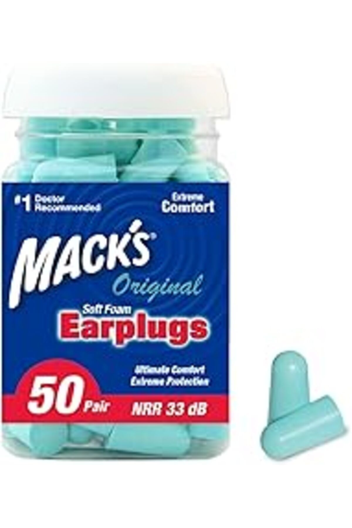 Karachil Mack'S Orijinal Yumuşak Köpük Kulak Tıkaçları, 50 Çift - 32Db En Yüksek Nrr, Uyku, Horlama, İş, Sey