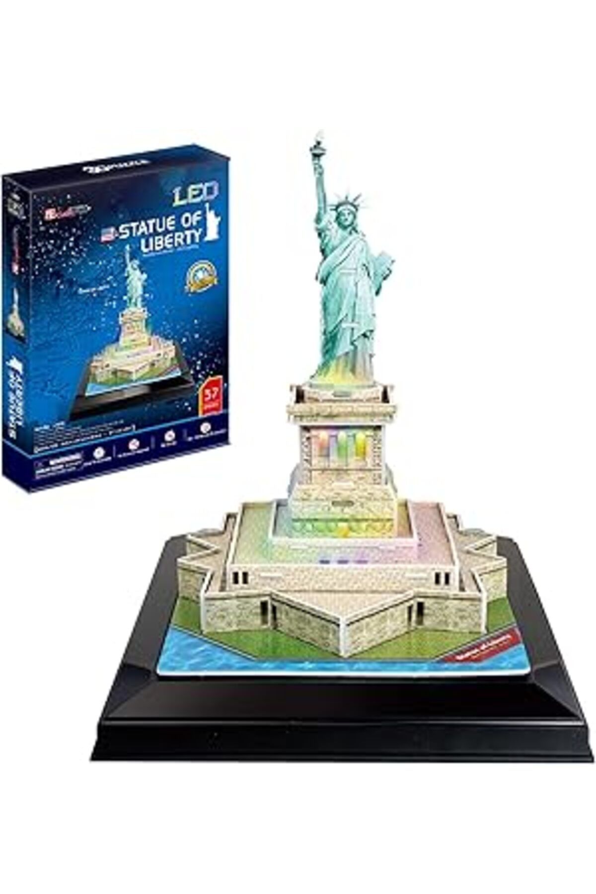 Karachil Cubicfun 3D 37 Parça Puzzle Özgürlük Anıtı - Abd (Led Işıklı)