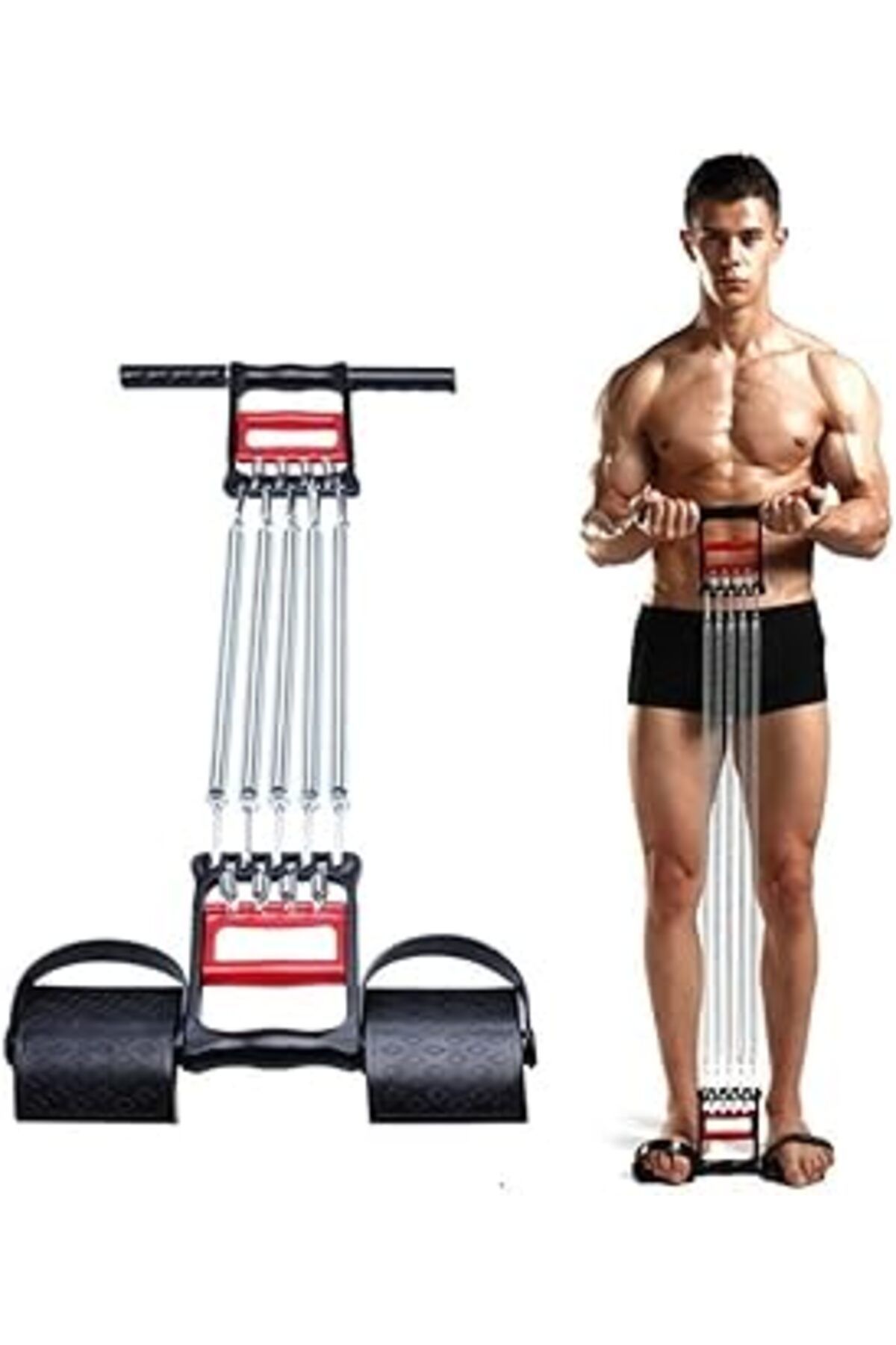 Mu Art Ahşap Ckspor Ayarlanabilir Yaylı Pedal Çekici – Kol, Göğüs Ve Vücut Kaslarını Güçlendiren Çok Fonksiyonlu