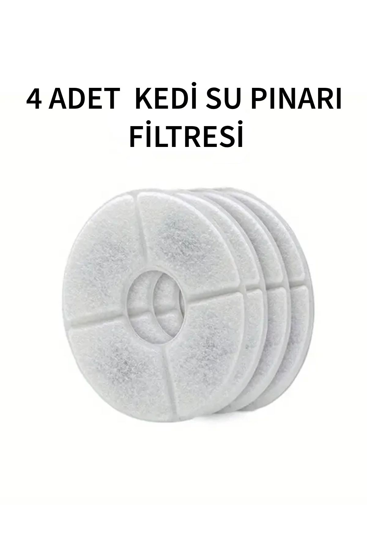 GMRK Store Kedi Su Çeşmesi Yedek Filtresi 4'lü Paket – Aktif Karbonlu, Reçineli, Gelişmiş Arıtma – 127mm Uyumlu
