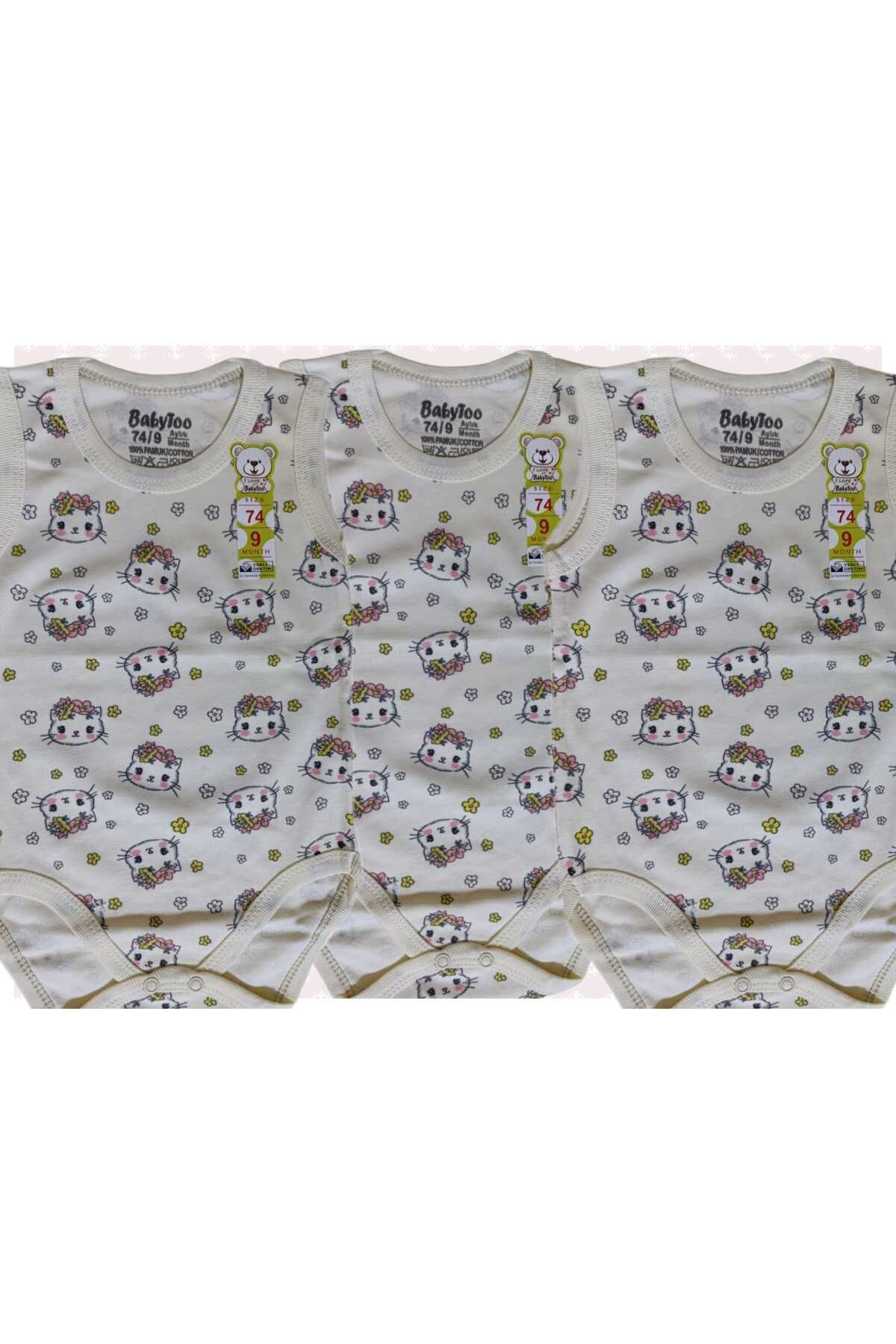 Babytoo Kız Bebek Çıtçıtlı Body Atlet 3'lü set
