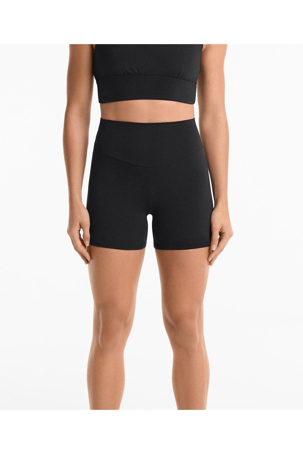 Domoda yüksek bel toparlayıcı esnek kumaş, kadın spor taytı 10 cm comfortlux high rise hot pants