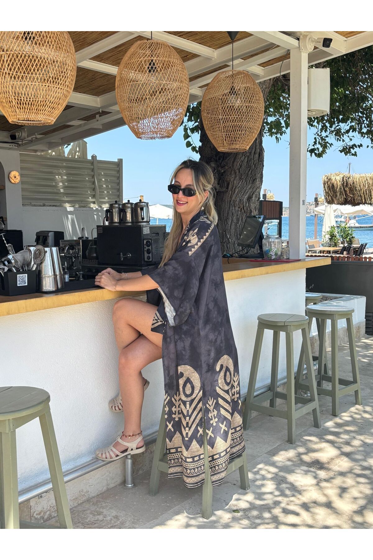 Özgürbutik ANTRASİT KIMONO