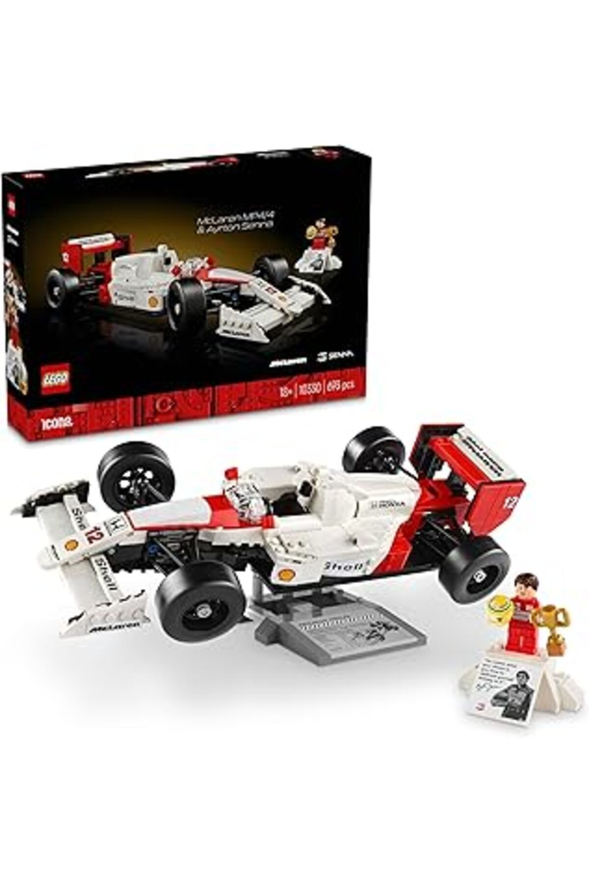 Pazarcan Icons Mclaren Mp4/4 Ve Ayrton Senna 10330 - Araç Tutkunu Yetişkinler Koleksiyonluk Yaratıcı Model A