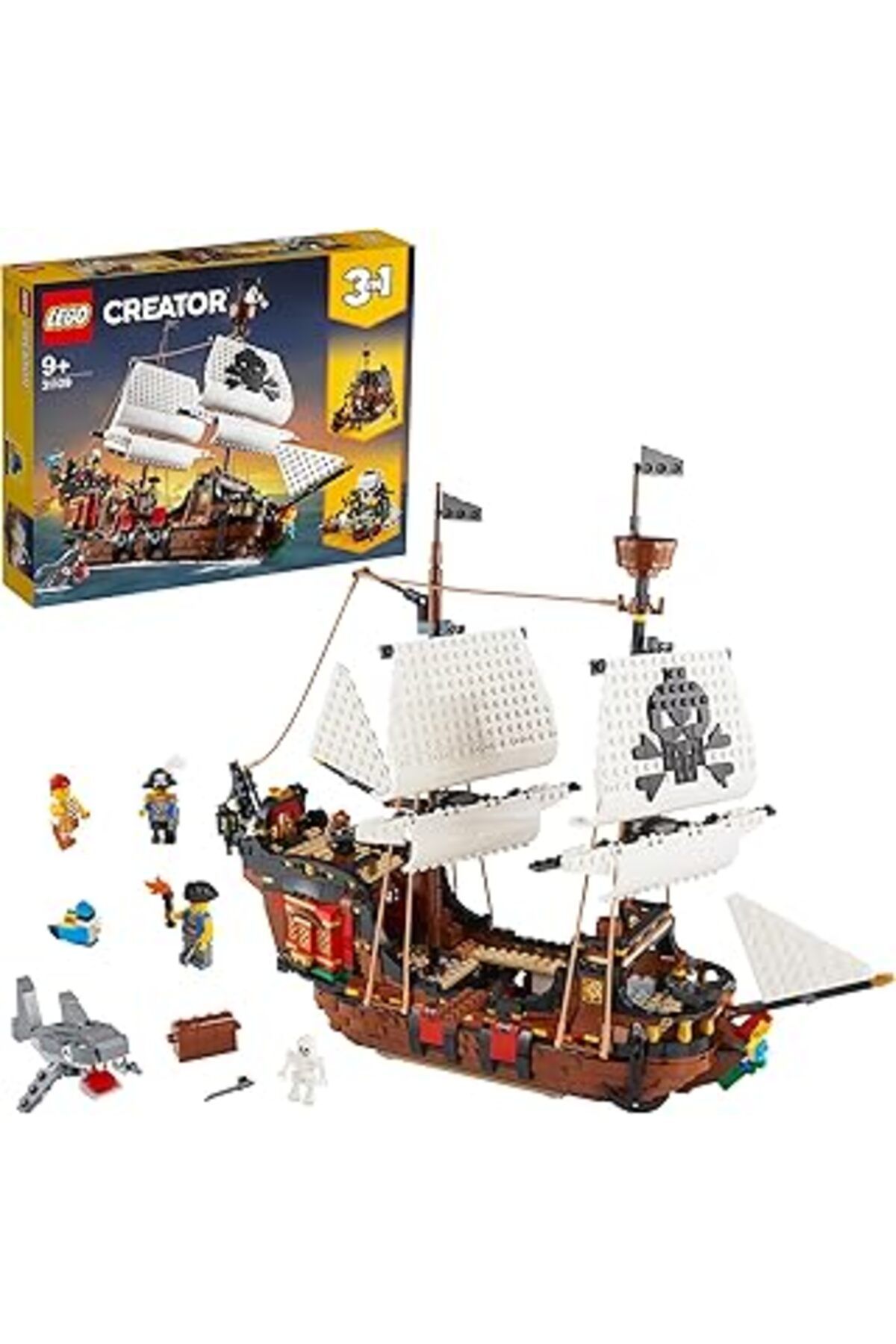 Qedii Lego® Creator 3’Ü 1 Arada Korsan Gemisi 31109-9 Yaş Ve Üzeri İçin Yaratıcı Oyuncak Yapım Seti (1260