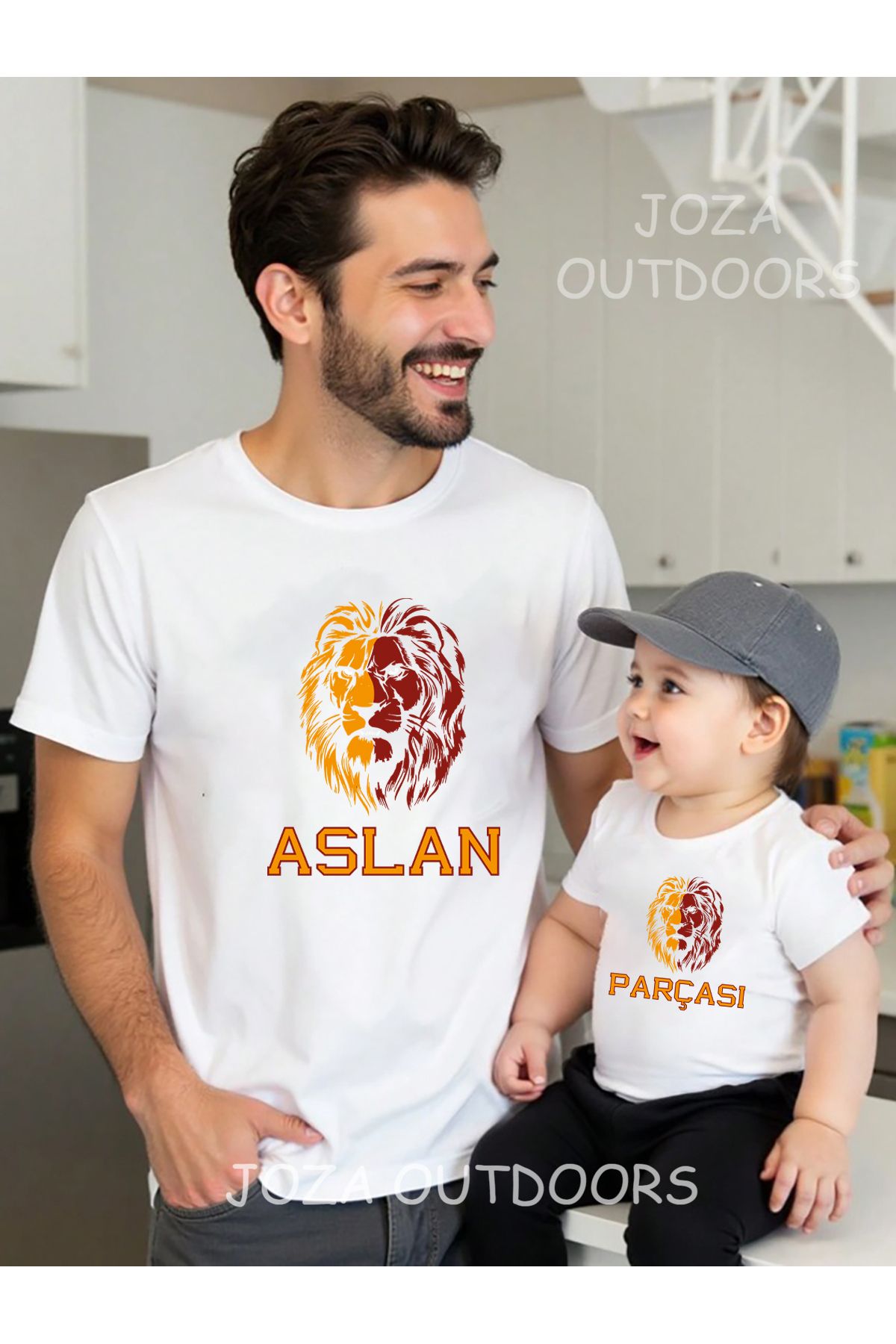 Jobia Outdoors Aslan Parçası Baskılı Oversize Tshirt Baba Çocuk Kombini ( TEK ÜRÜN FİYATIDIR )