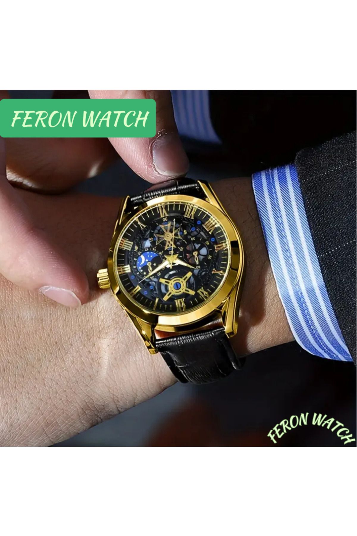Feron accessories Erkek Kol Saat Spor Kronograf Lüks Mekanizmalı TM-523