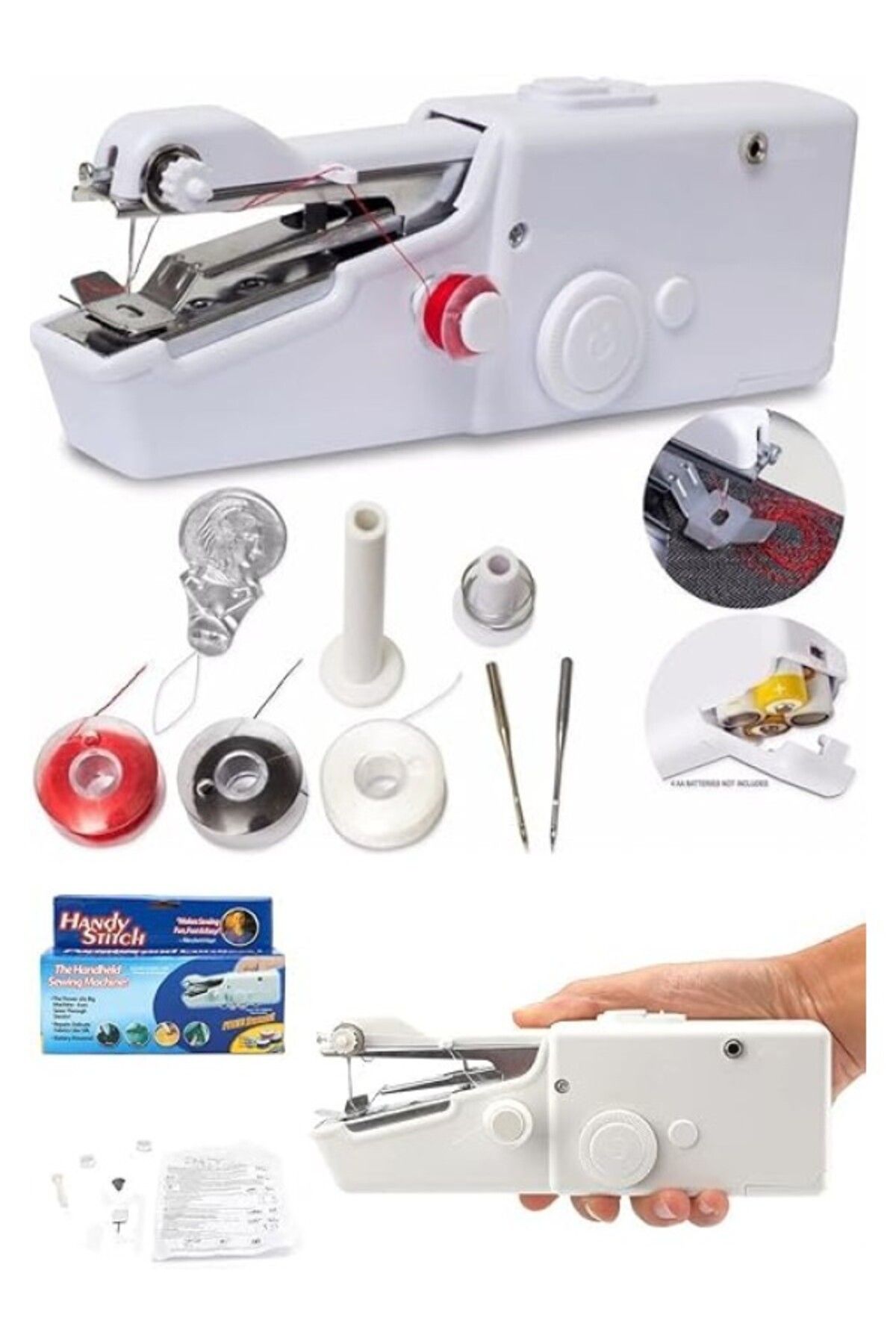 ShopZum Mobee Handy Stitch Mini Dikiş Makinası Pratik Pilli El Makinesi