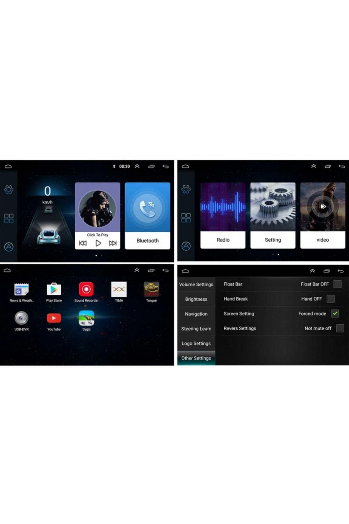 TECHSTAR-Car Navigation Multimedia 7168 Techstar® 2DIN Android 8.1 GPS Radio Wi-Fi Display 7" Quad Core MP5 P 8