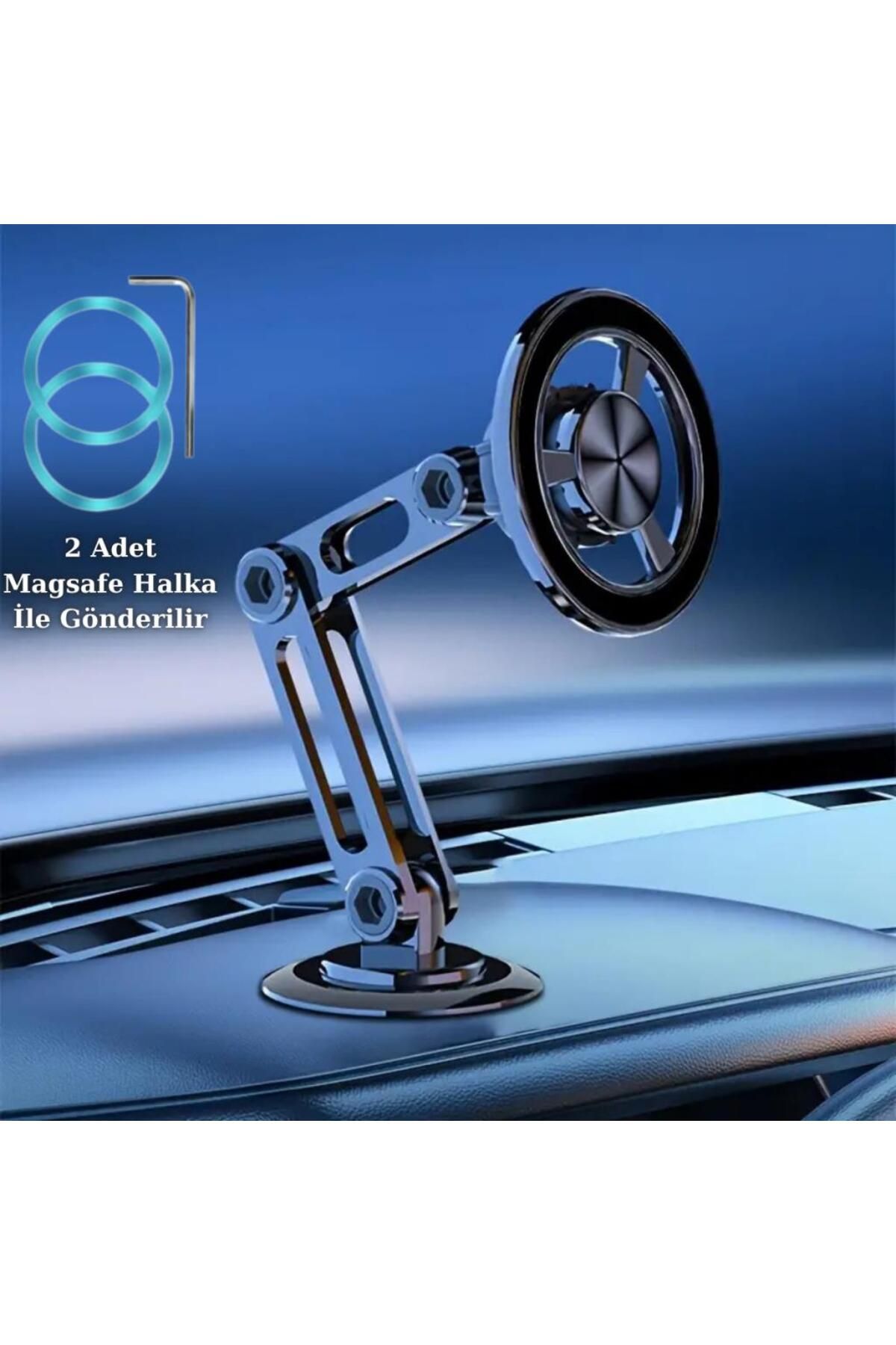 coofbe Güçlü Metal Magsafe Uyumlu 360 ° Dönebilen Araç İçi Telefon Tutucu Masaüstü Telefon Tutucu St