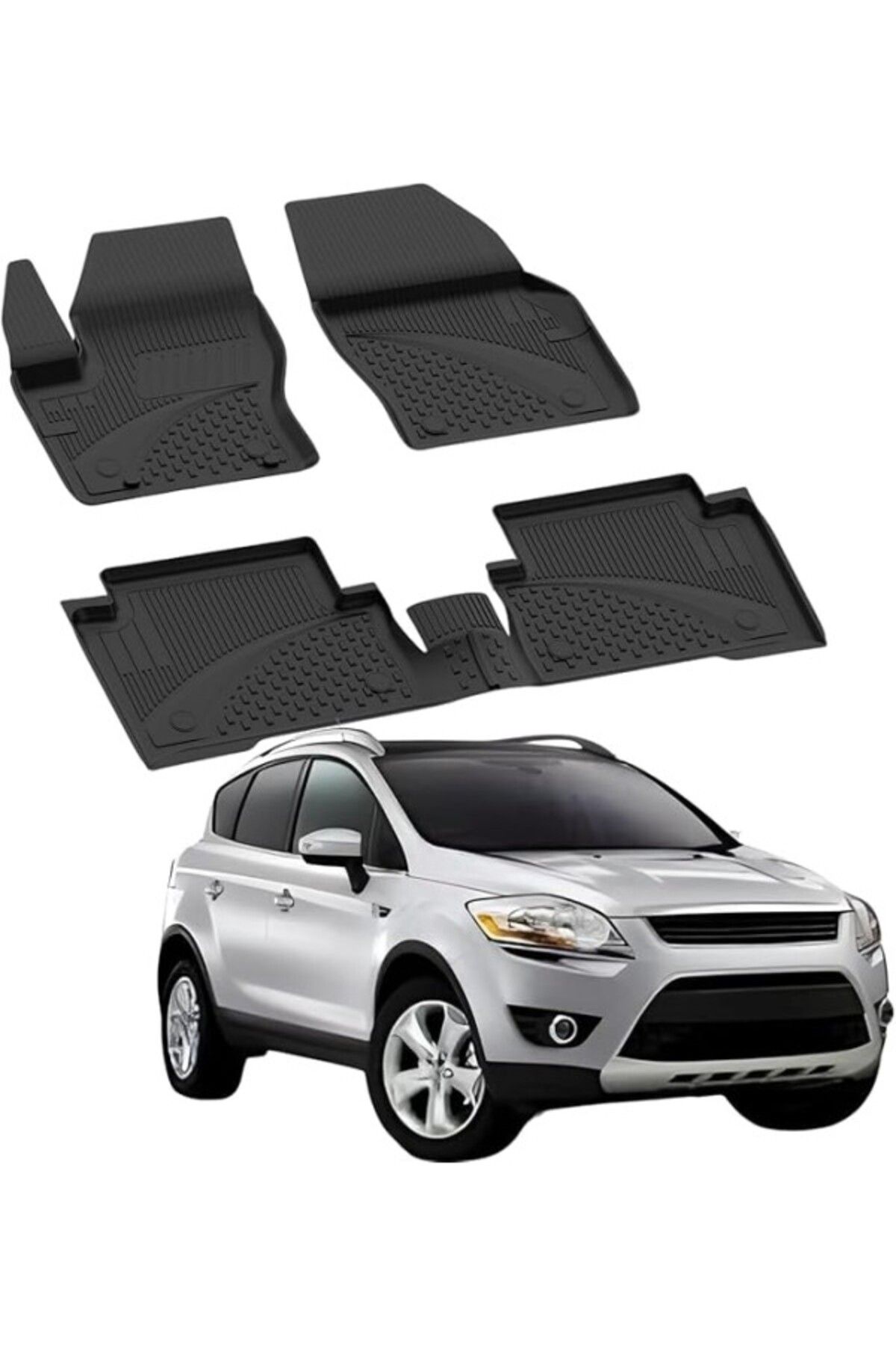 ShopZum Ford Kuga Ile Uyumlu (2013-2019) Araca 4.5D Havuzlu Oto Paspas