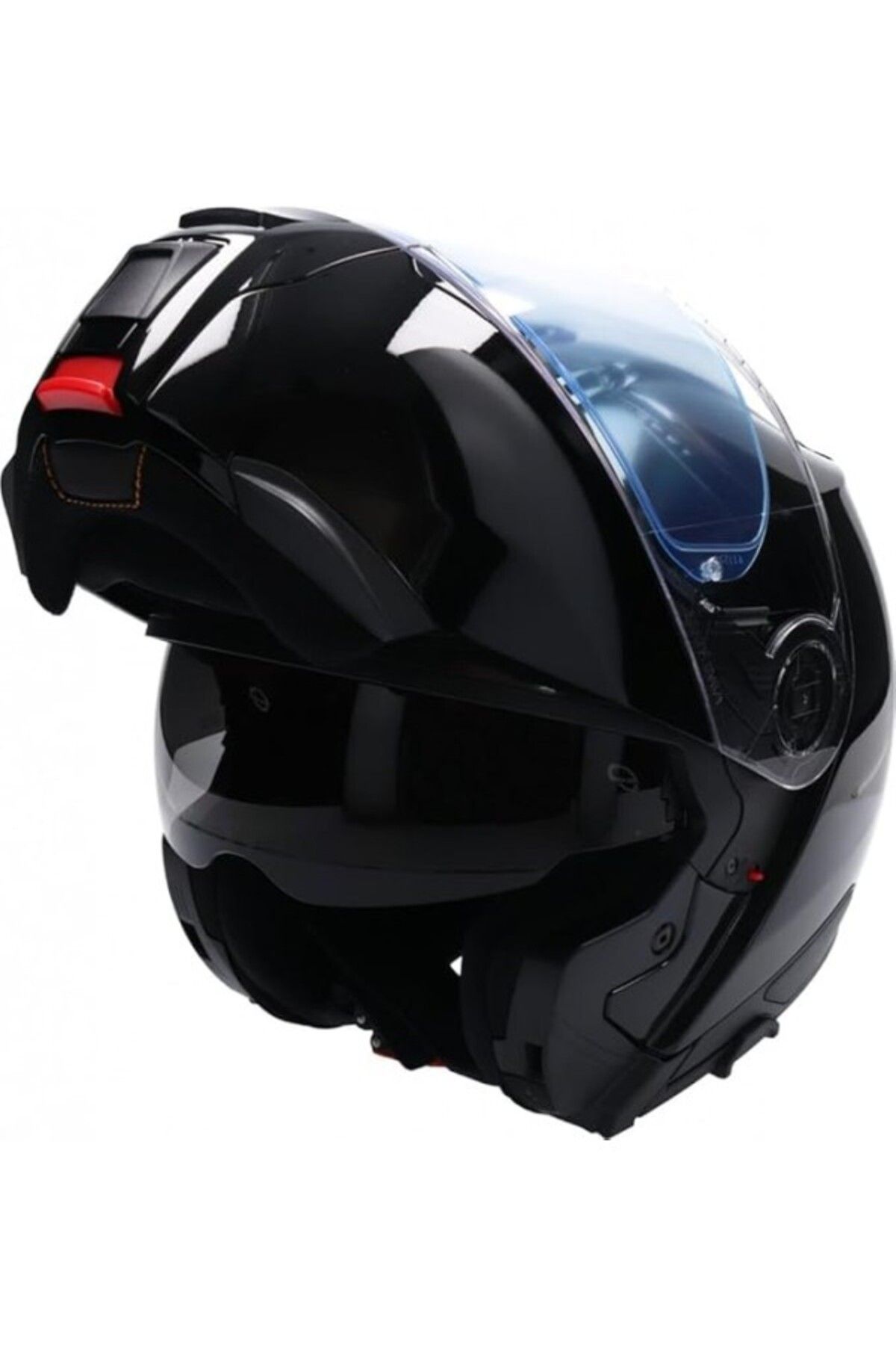 ShopZum C5 Glossy Black Çene Açılır Motosiklet Kaskı 57 (M)