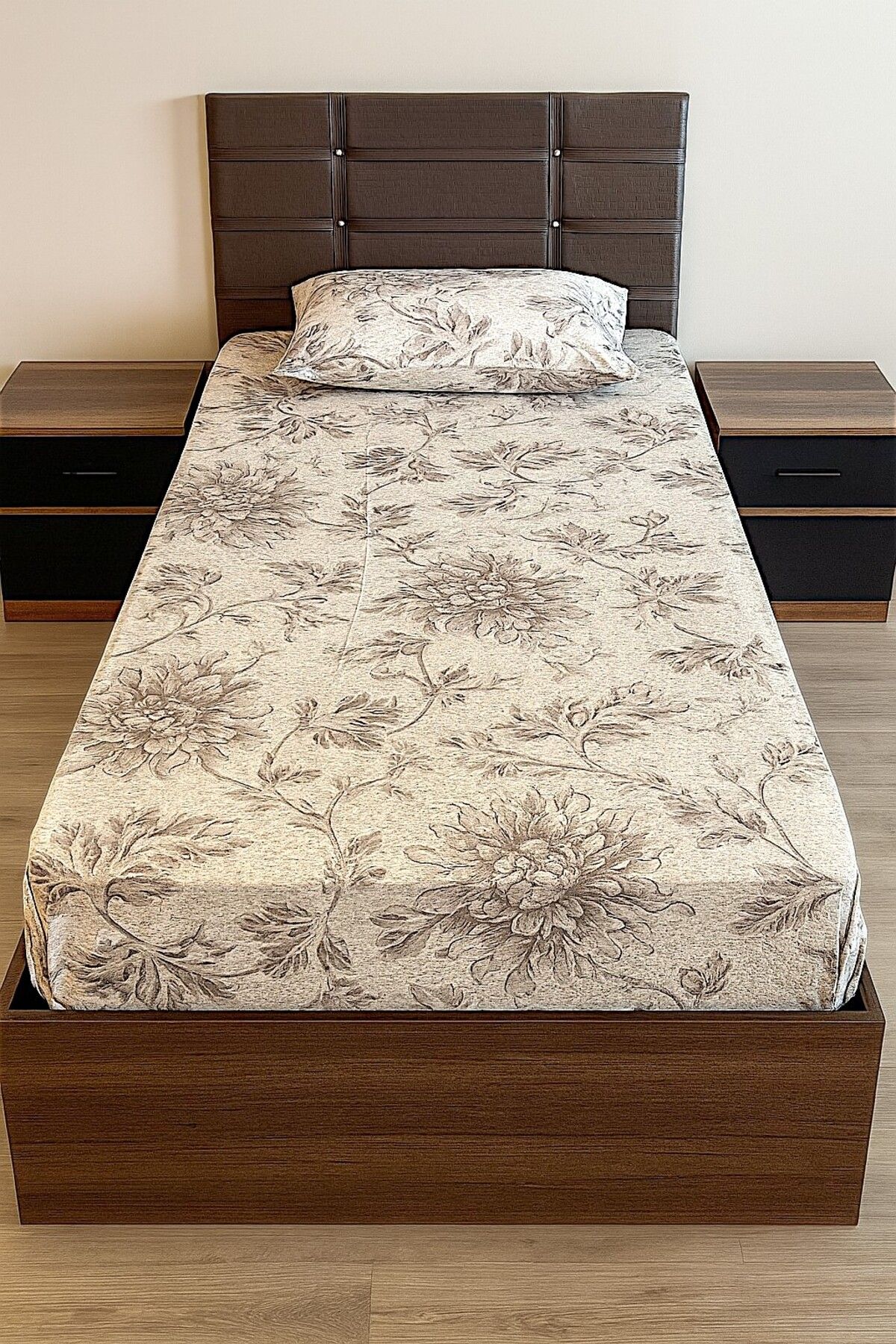 MixCotton Home Desenli Pamuklu Latikli Çarşaf ve Yastık 100x200 Cm Çarşaf +50x70 Cm Yastık Kılıfı