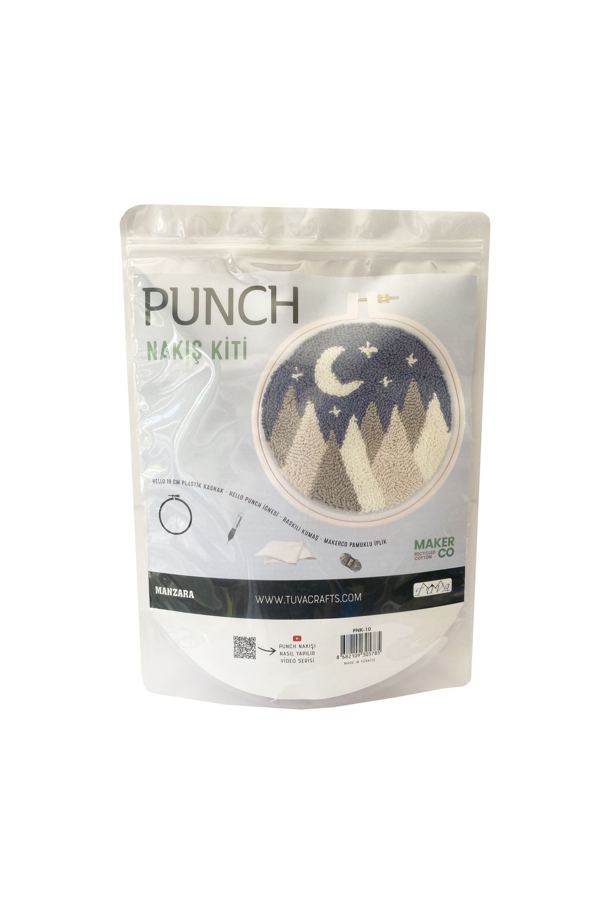 Hello Punch Nakış Kiti Manzara Desenli Kumaş Punch Yapım Seti