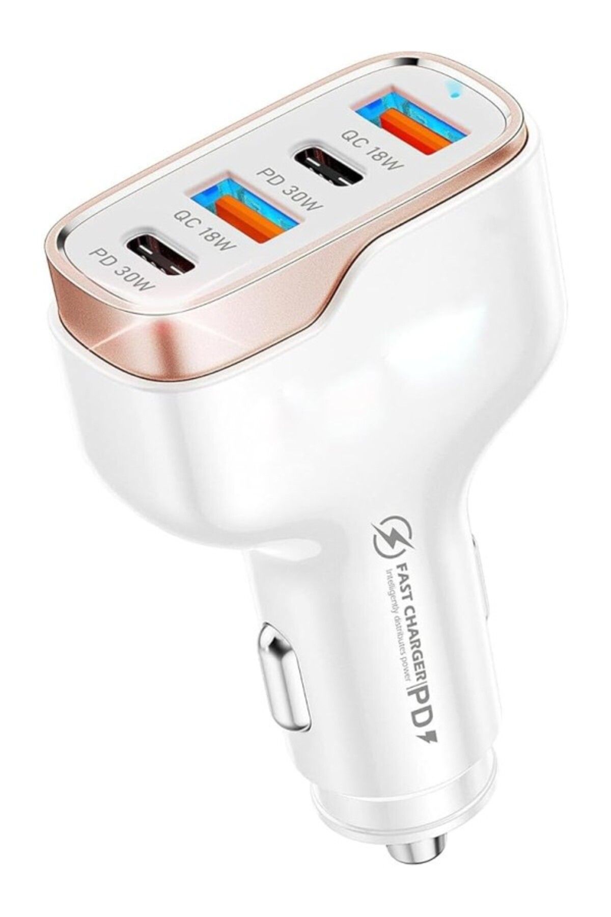 ShopZum Mt36 4 Portlu Type-C Usb Araç Hızlı Şarj Çakmaklık Adaptörü Toplamda 96W Şarj Gücü Qc 3.0 18W