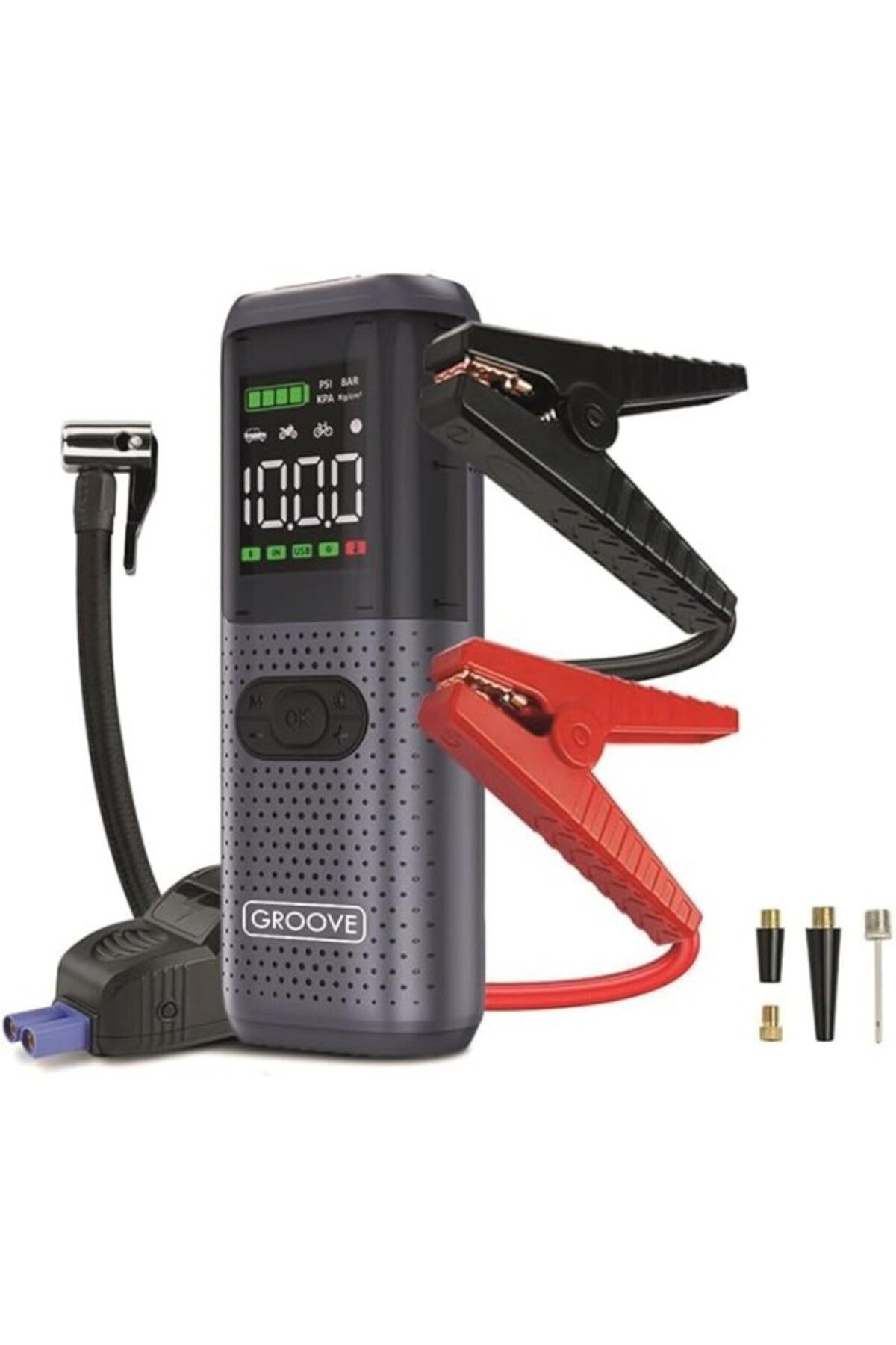 ShopZum Hcb002 22000Mah 2500A Akü Takviye Cihazı + Lastik Şişirme Kompresörü Taşınabilir Jump Starter