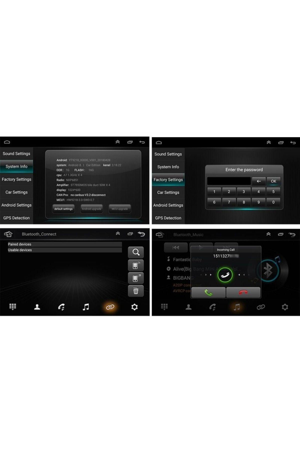 TECHSTAR-Car Navigation Multimedia 7168 Techstar® 2DIN Android 8.1 GPS Radio Wi-Fi Display 7" Quad Core MP5 P 7