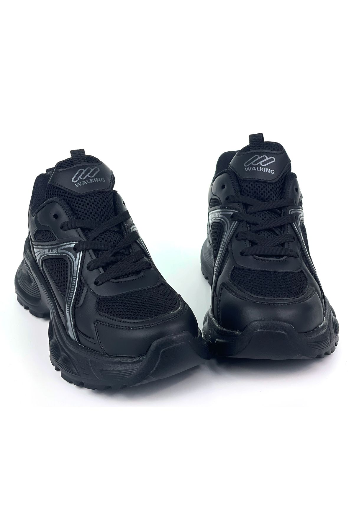 KAJILA Kadın Siyah Füme Hafif Fileli Günlük Rahat Sneaker Spor Ayakkabı