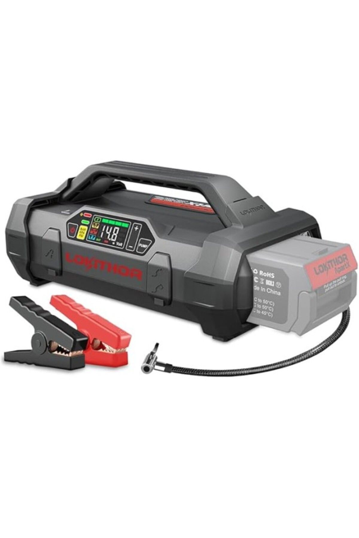 ShopZum Apartx 12V Akıllı Akü Takviye + Pompa + Powerbank + Led Lamba (Akü Dahil Değildir)